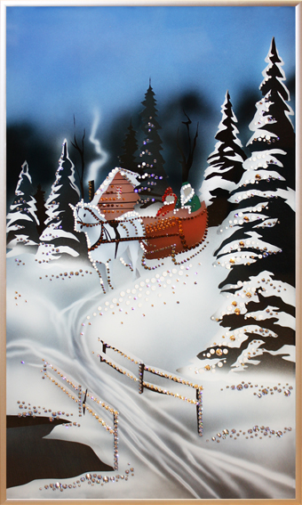 Картина с кристаллами Зимняя прогулка, З-079