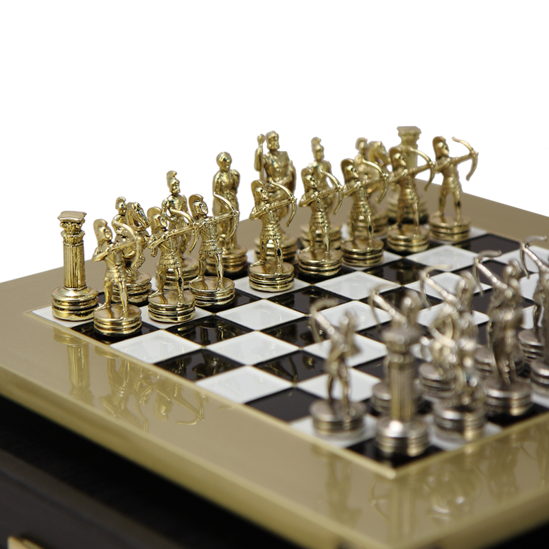 Шахматы с фигурами из бронзы Античные войны MP-S-15-28-BLA