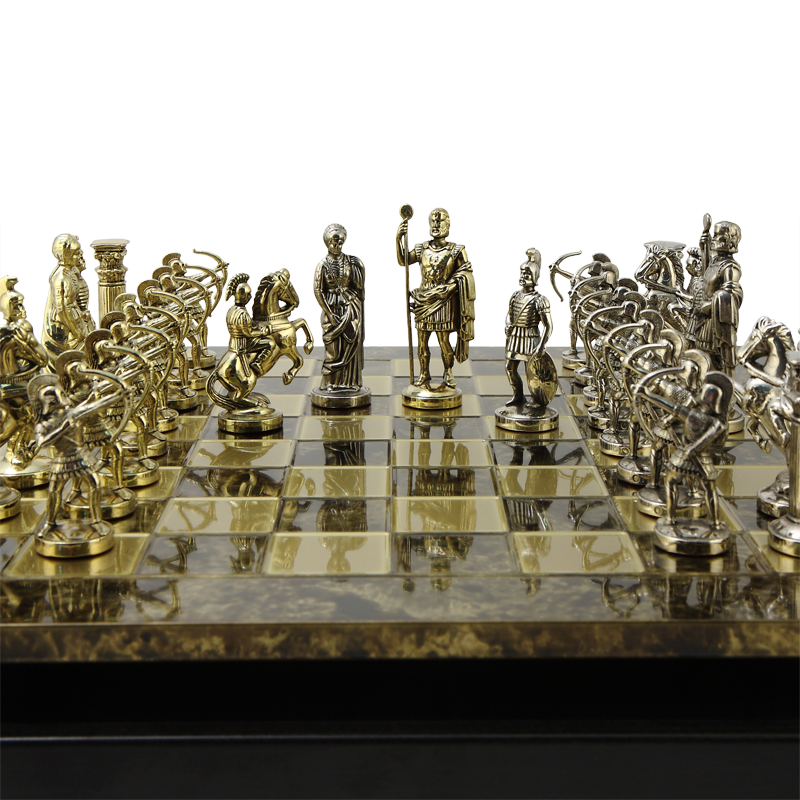 Шахматы с фигурами из бронзы Античные войны MP-S-15-28-BRO