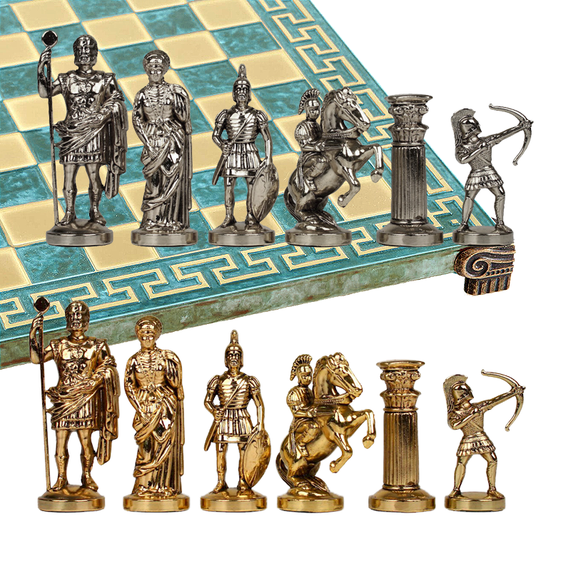 Шахматы с фигурами из бронзы Античные войны MP-S-15-28-MTIR