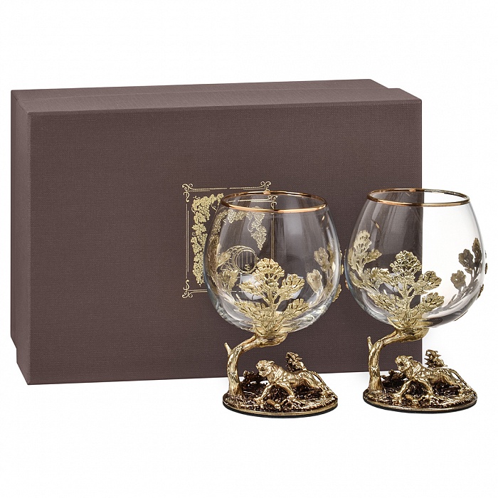 Набор бокалов для коньяка Тигр в подарочной коробке 10059343 