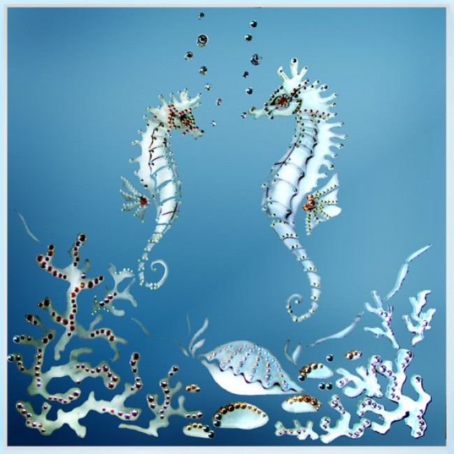 Картина с кристаллами Морские коньки