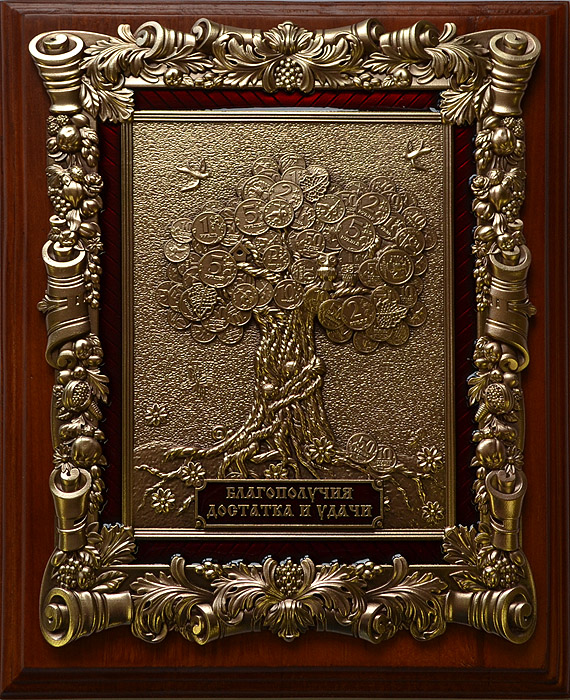 Деревянная ключница  "Денежное дерево" малая 15-267