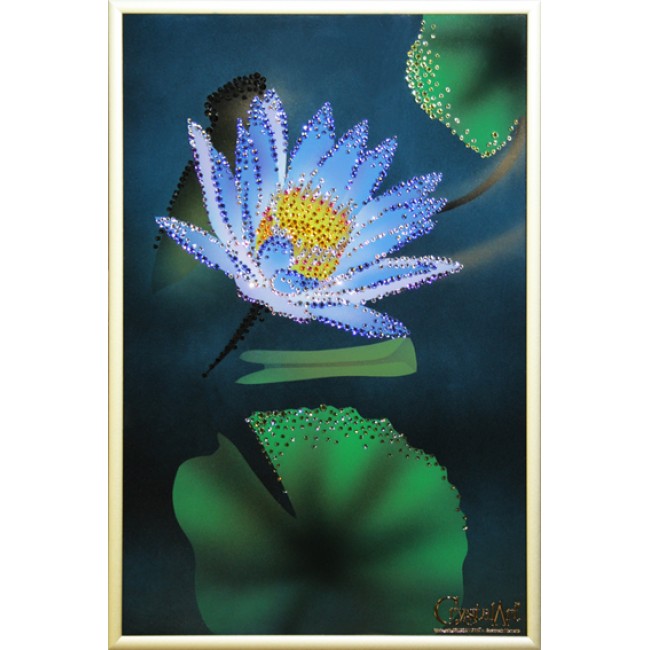 Картина с кристаллами Голубой лотос