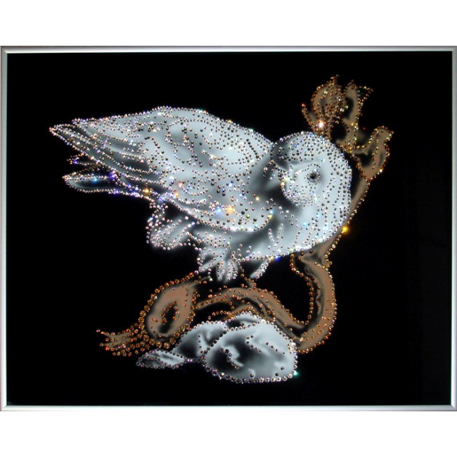 Картина с кристаллами Белая сова